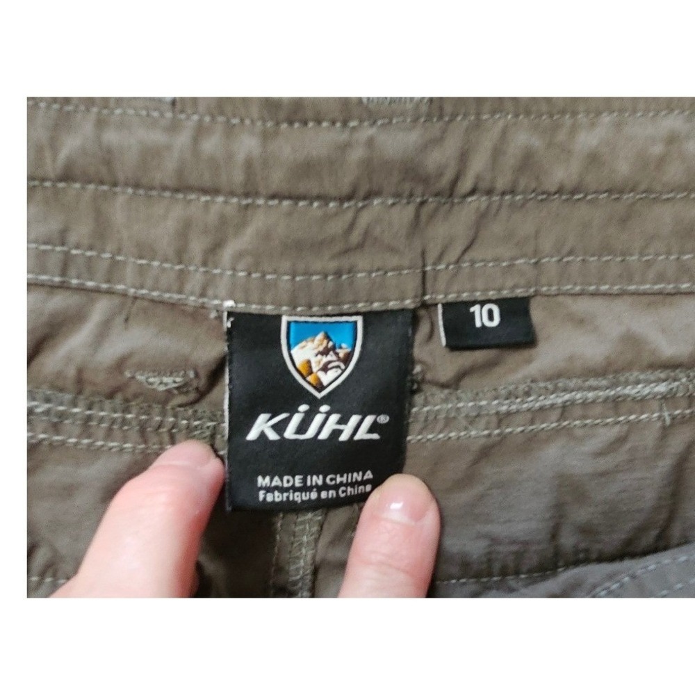Womens Khaki Cargo Shorts Utility Pockets Mid Rise Casual Cotton Blend Brown - Picture 3 of 8